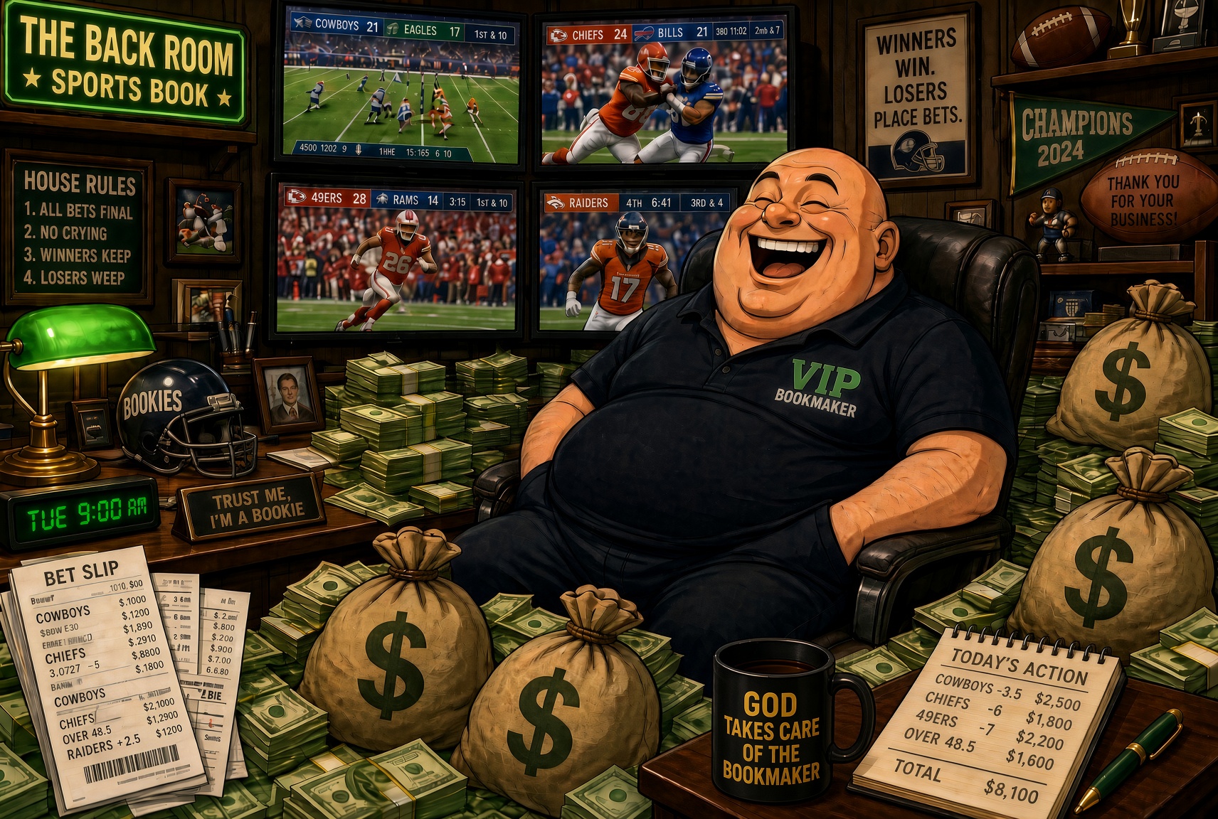 Bookies cleaned up on the NFL in Week 6